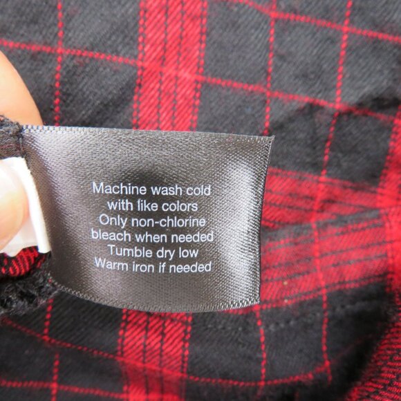 Lane Bryant Shirt Womens Size 18 Flannel Red Black Plaid Roll Tab Sleeve New - Picture 6 of 9